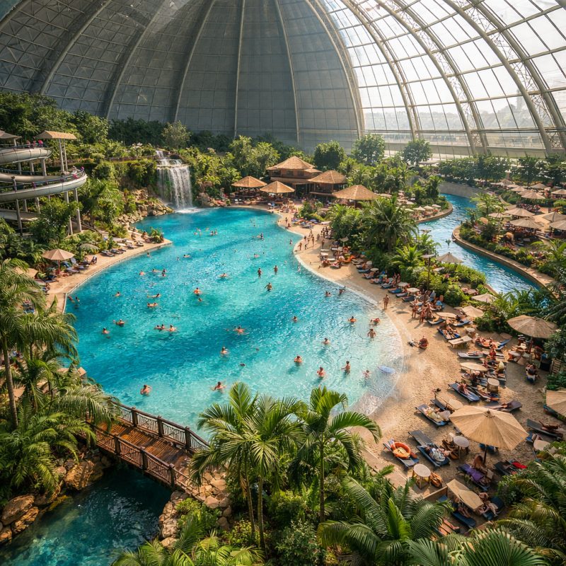 Ophold med morgenmad på Tropical Islands i Krausnick