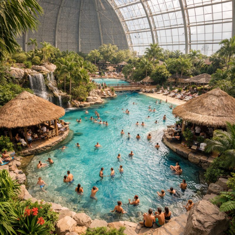 Ophold i Tropical Islands med overnatning på feriestedet