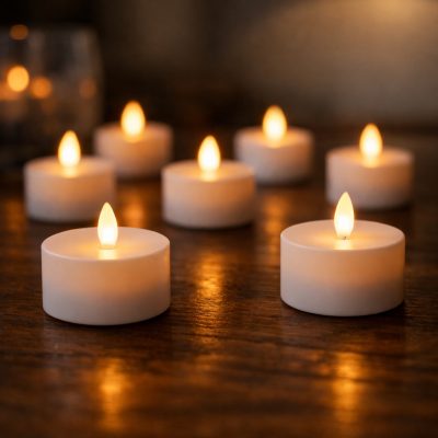 Genopladelige LED-fyrfadslys med holdere - skab hygge hjemme