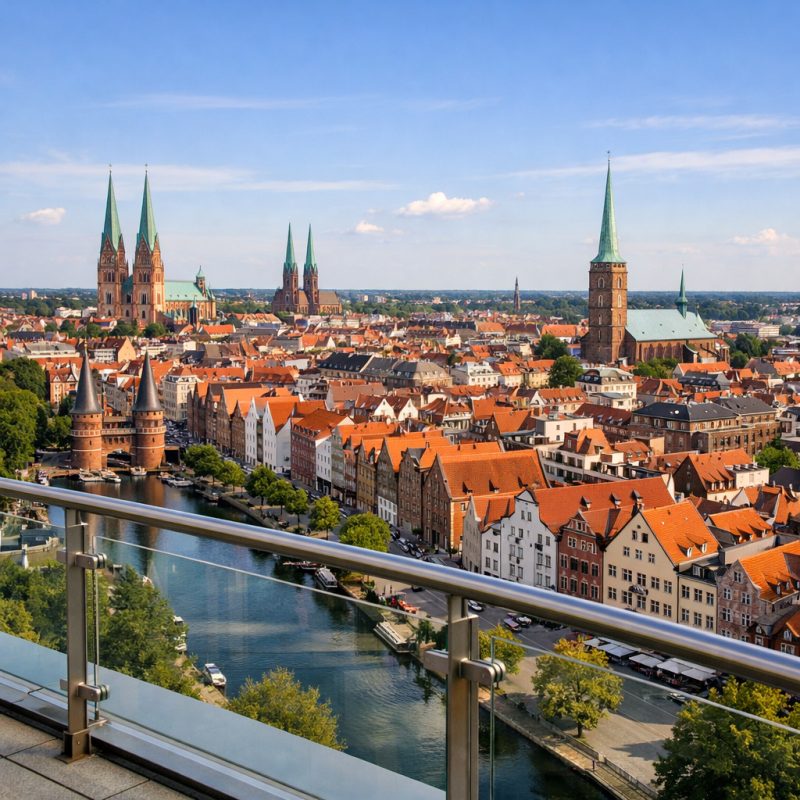 Ophold på Hotel Vier Jahreszeiten med morgenbuffet i Lübeck