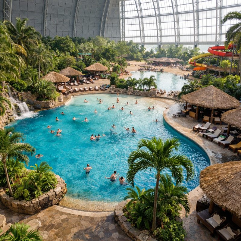 Ophold med morgenmad på Tropical Islands i Krausnick