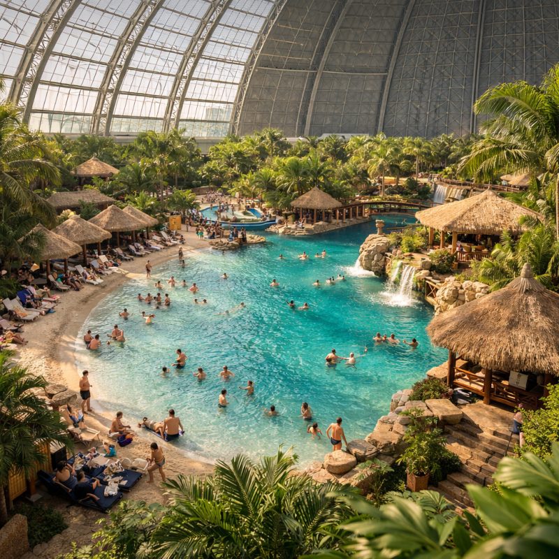 Ophold i Tropical Islands med overnatning på feriestedet