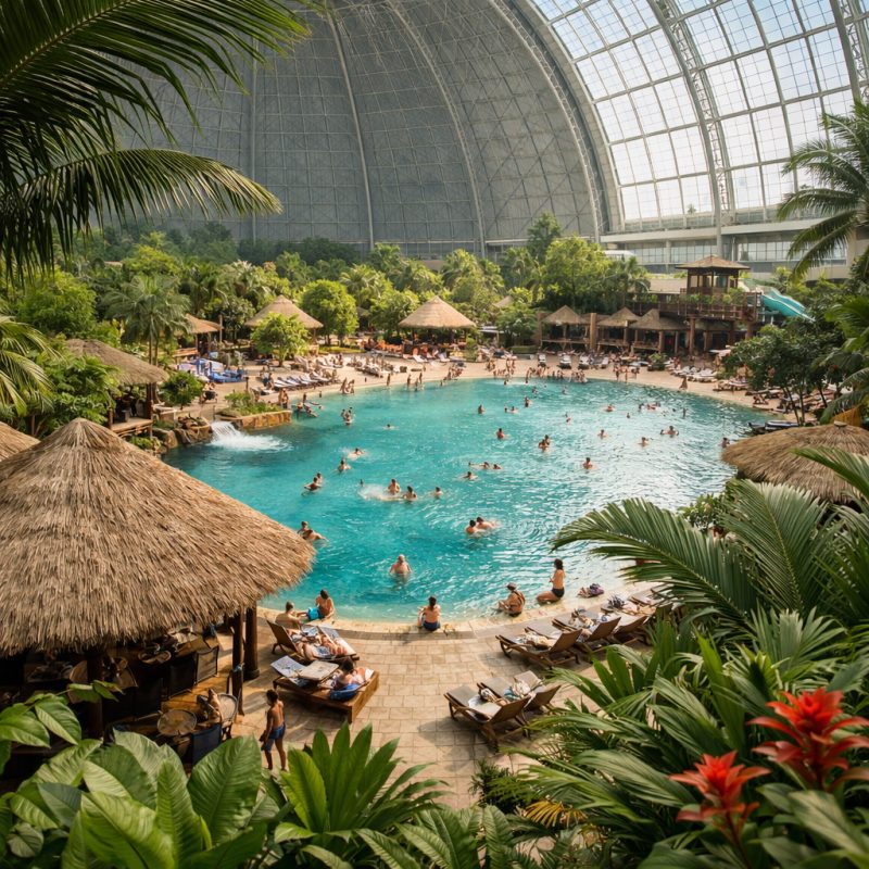 Ophold i Tropical Islands med overnatning på feriestedet