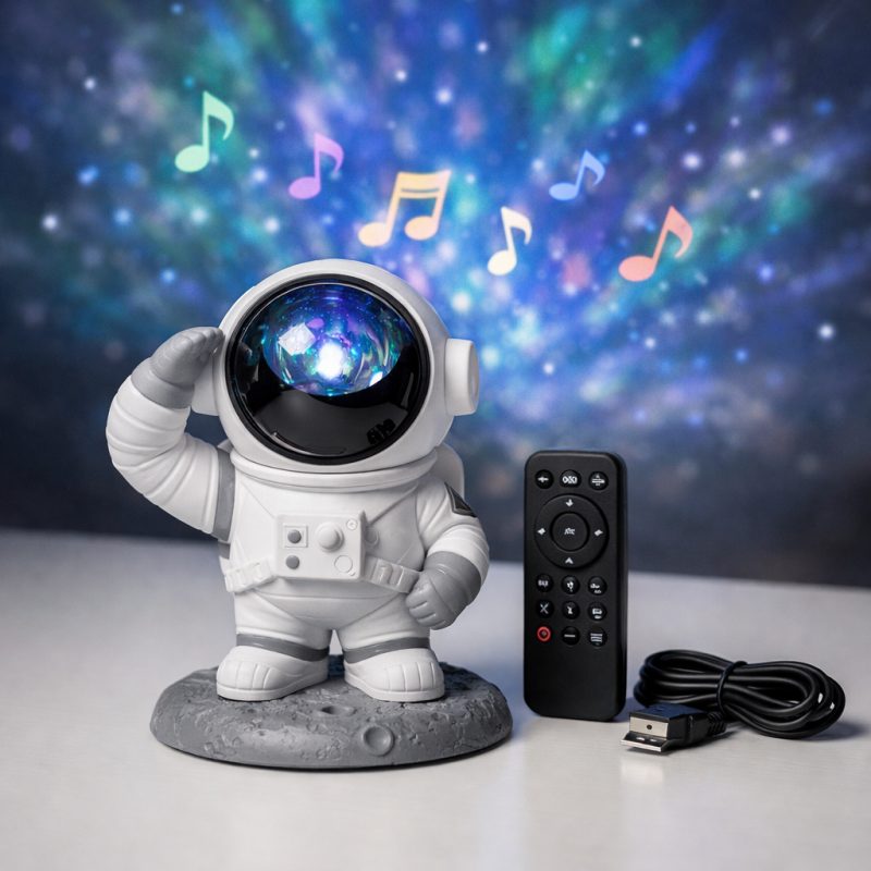 Astronaut stjerneprojektor med Bluetooth-højttaler til børn