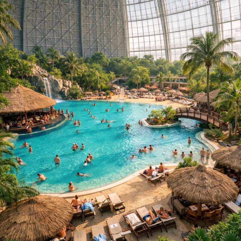 Ophold med morgenmad på Tropical Islands i Krausnick
