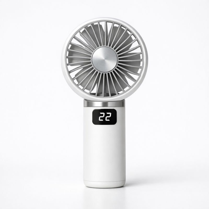 Bærbar mini-håndventilator med LED-display - Køb nu!