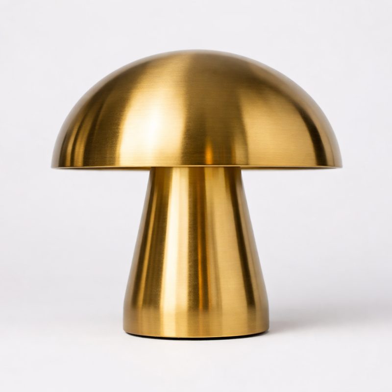 Trådløs opladelig led bordlampe I metal - svamp guld
