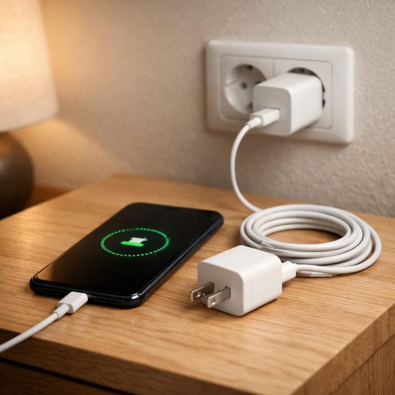 Kompatibel iPhone hurtigoplader USB-C strømadapter 20W + 2m kabel