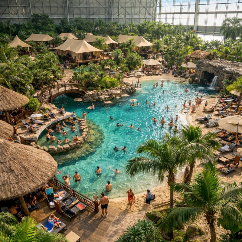 Ophold i safaritelt på Tropical Islands med 2 dages parkbillet