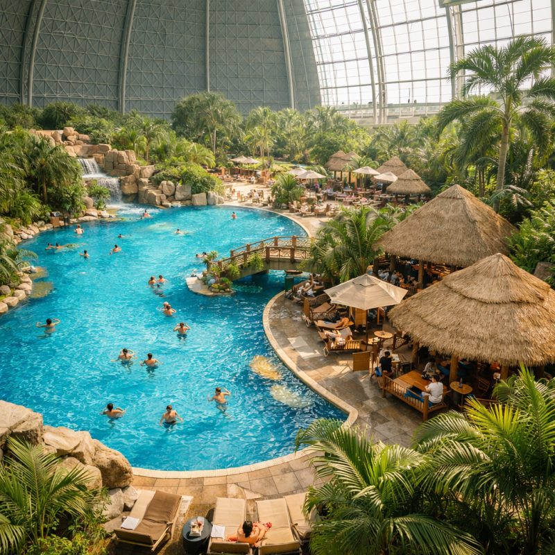 Ophold i Tropical Islands med overnatning på feriestedet