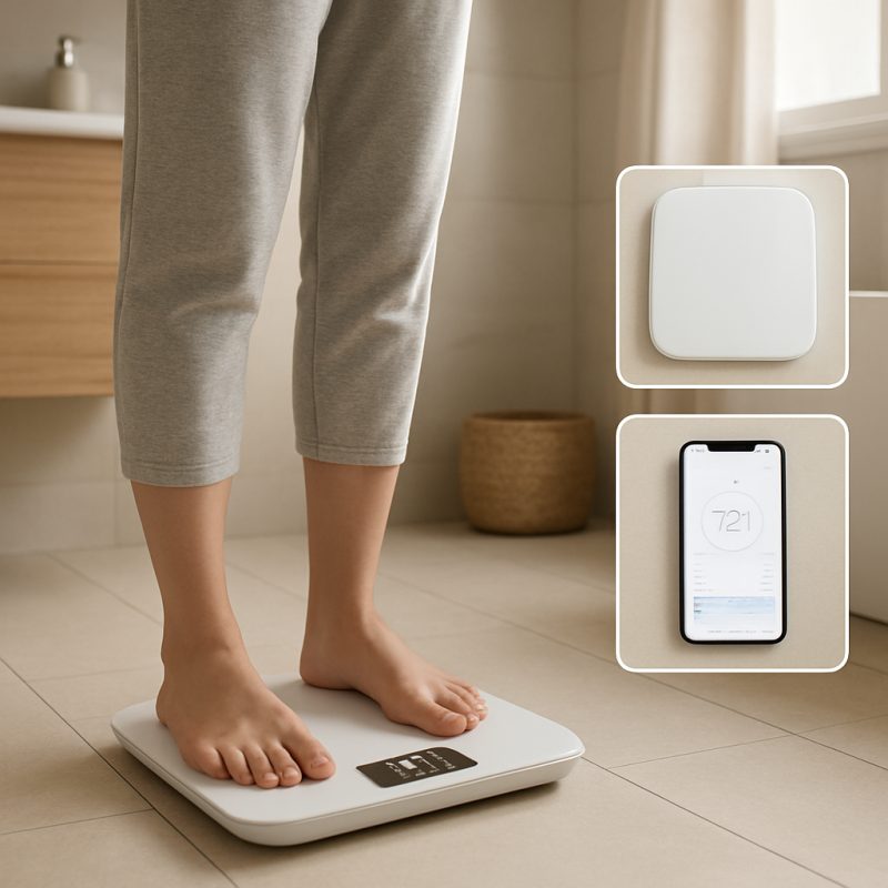 Badevægt med kropsanalyse - mål din kropsvægt, BMI og muskelmasse