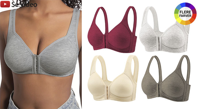 Plus-size push-up-bh med frontlukning i flere farver