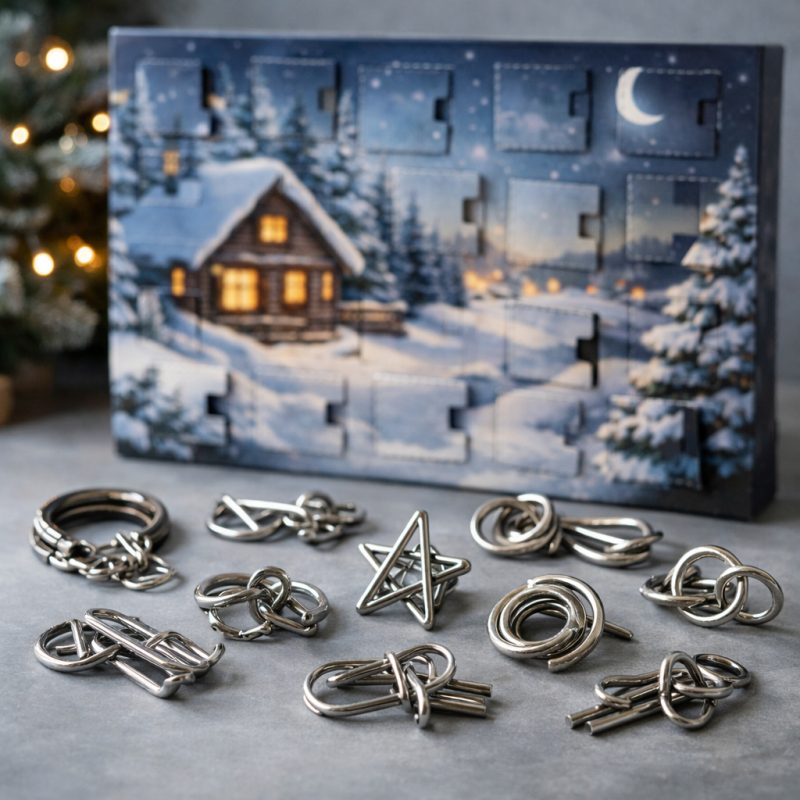 Julekalender med metalpuslespil - sjov hjerneøvelse til jul
