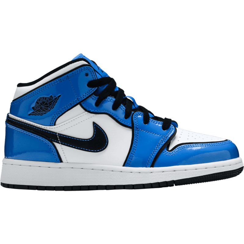 Nike Air Jordan 1 Mid SE GS - Signal Blue/White/Black