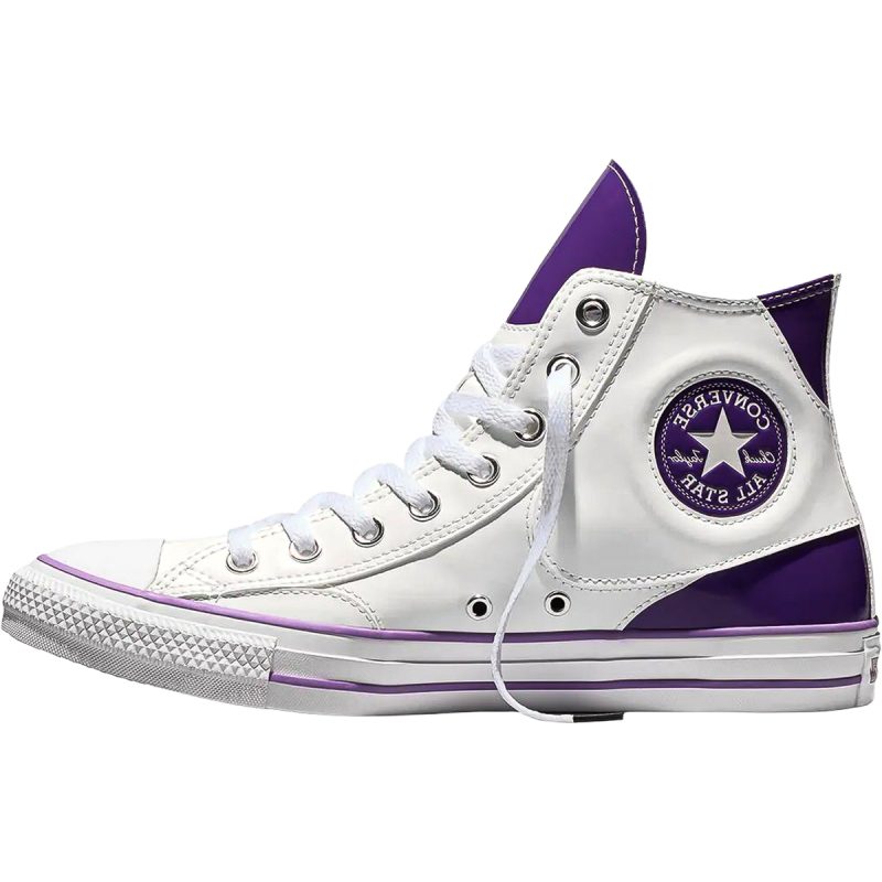 Converse Chuck Taylor All Star High Top Shoes - White/Purple