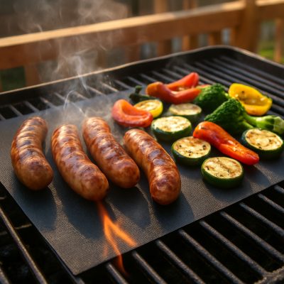 5 Stk. smarte og praktiske teflon grillmåtter - slut med at at rense din grillrist