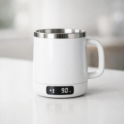 Elektrisk selvomrørende kaffekop med display - perfekt til hjemmet