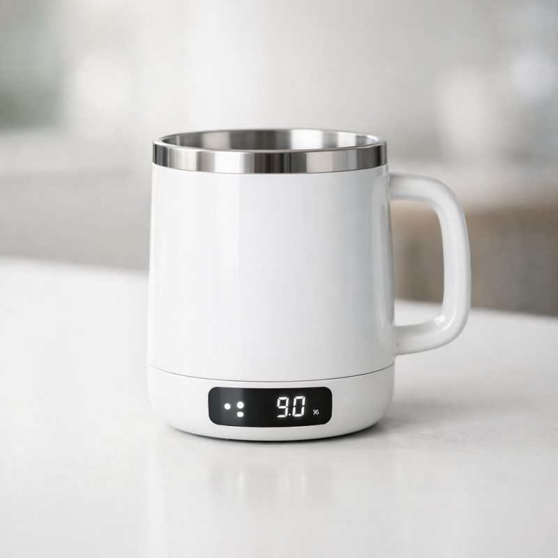 Elektrisk selvomrørende kaffekop med display - perfekt til hjemmet