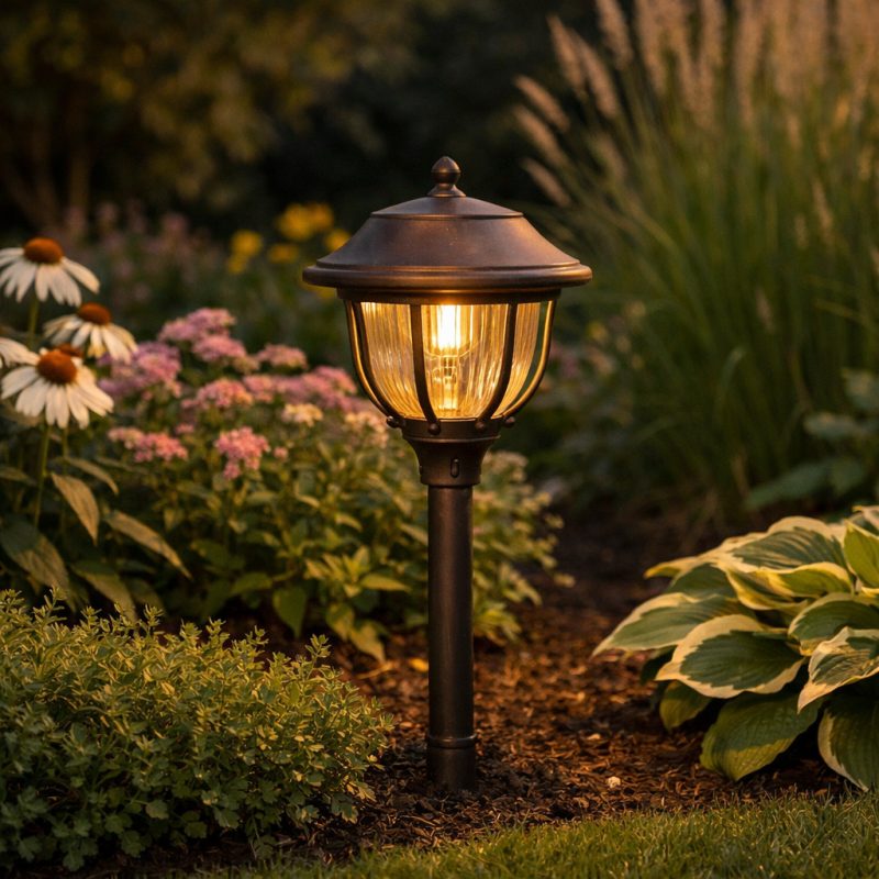 Solcellelampe med retrodesign til haven - skab hygge udendørs