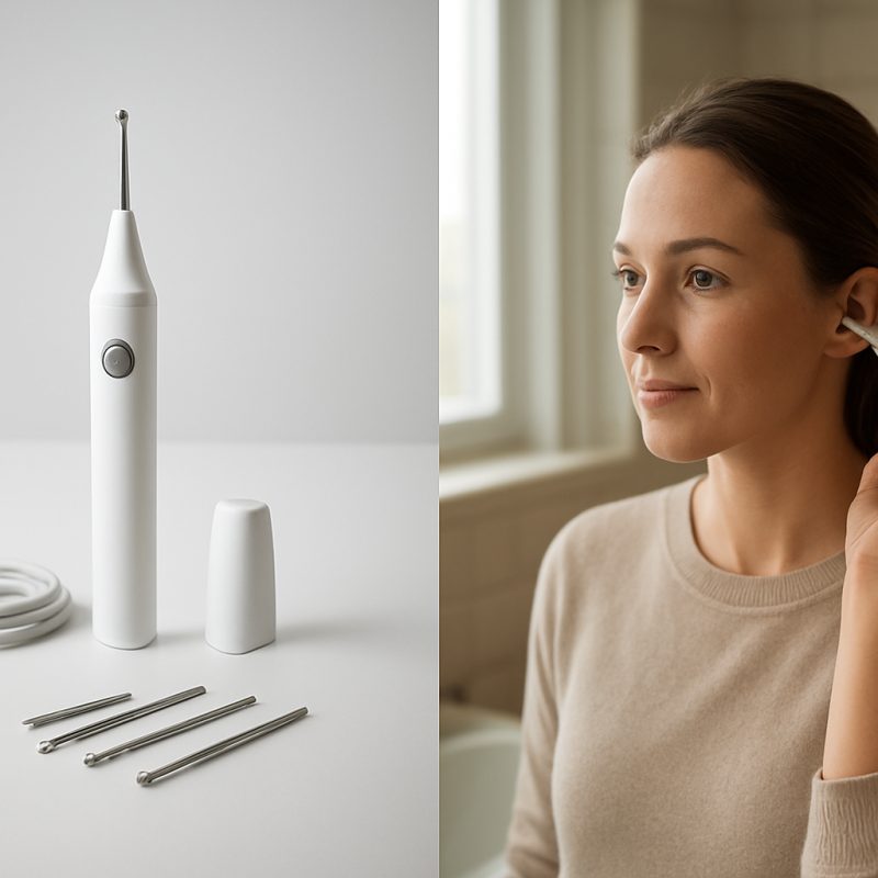 Ørerenser med kamera og LED-lys til ørehygiejne derhjemme