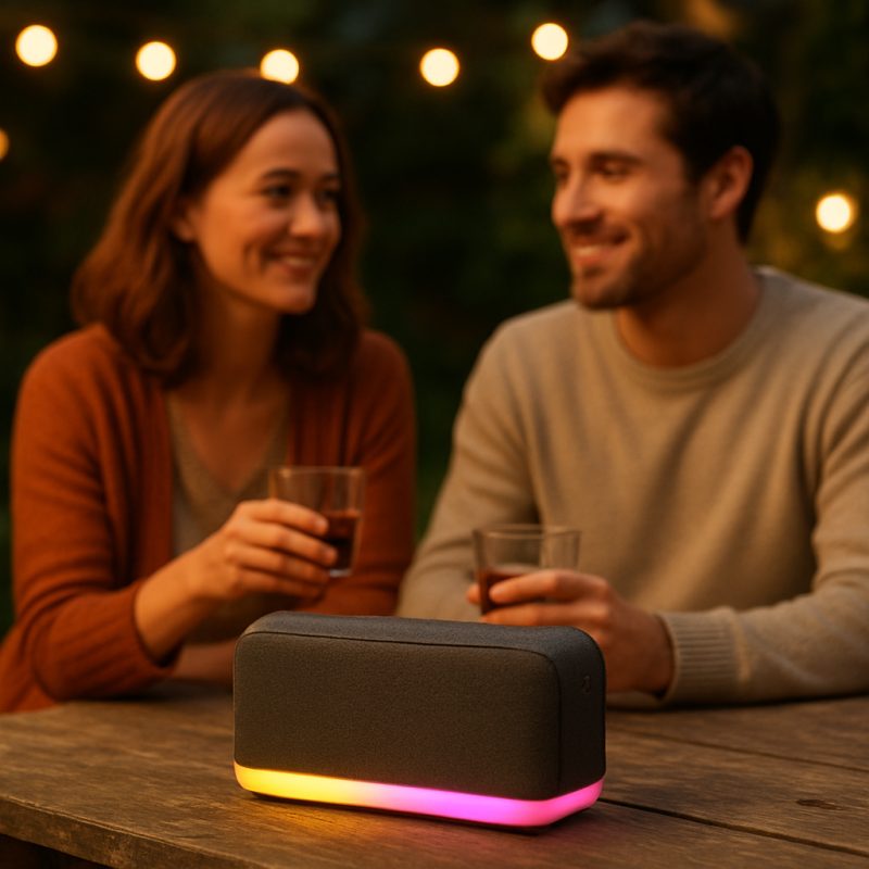Trådløs Bluetooth-højttaler med RGB-lys og fyldig lyd