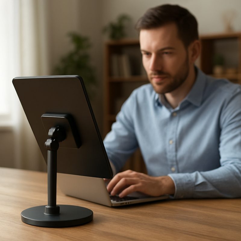 Deal på Roterbar tablet-holder i slidstærkt kulstofstål til nem brug