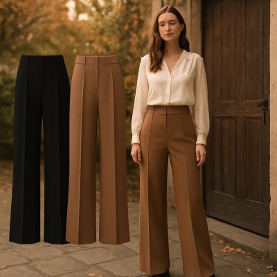 Elegante damebukser med høj talje til hverdag og fest