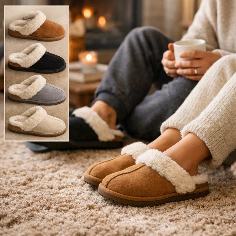 Oplev komfort og stil med vores Birkenstock-inspirerede hjemmesko, foret med blød kunstpels