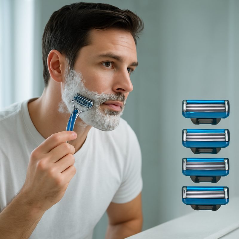 Deal på 8 Kompatible Gillette Fusion barberblade til skånsom barbering