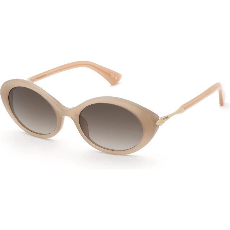 Nina Ricci SNR481 02AR Solbriller Acetat Rosa Brun Geometrisk