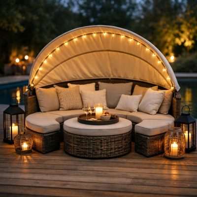 Polyrattan Sol Ø Lounge med LED i XL - Hygge til sommeraftener