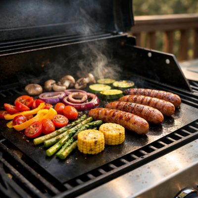 5 Teflon grillmåtter - slip for rengøring af grillristen