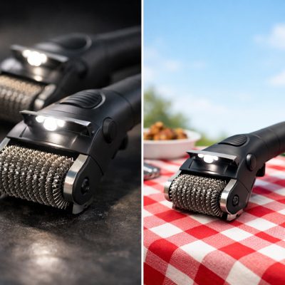 Effektiv grillrengøringsbørste med LED-lys til nem rengøring