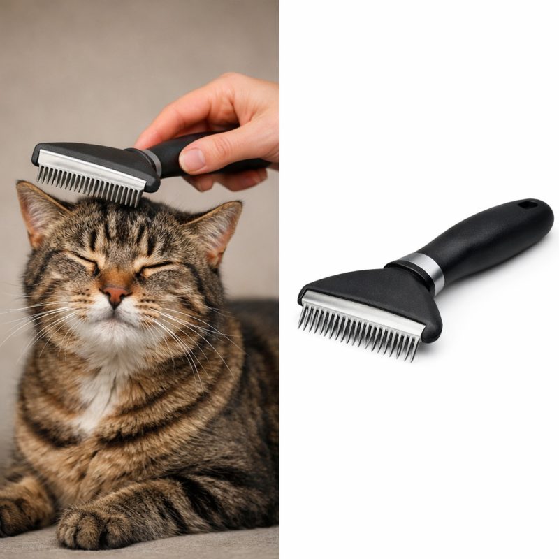 Kæledyrskam med rustfrit stål til effektiv pelspleje
