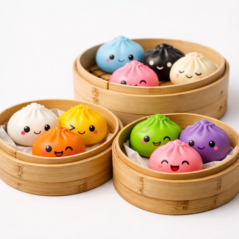 Deal på Dumpling stressbold i bambusdamper - sjovt fidget-legetøj