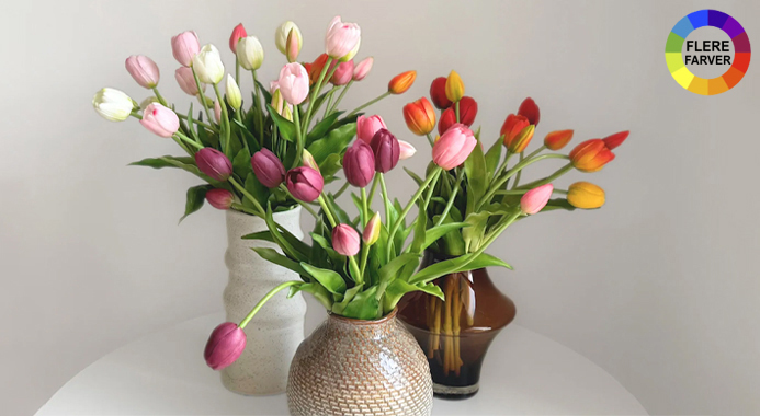 Få 10 smukke kunstige tulipaner – blomstrer hele året!