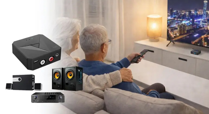 Deal på Gør ældre TV, computere og stereoanlæg trådløse med en smart Bluetooth-lydmodtager, der fungerer både som sender og modtager