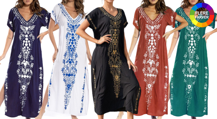 Lang kaftan maxikjole til kvinder - bliv klar til den varme sommer