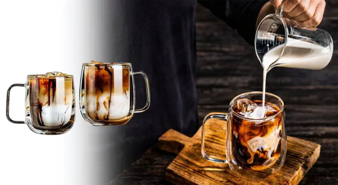 Få elegante dobbeltvæggede glas til varme og kolde drikke!