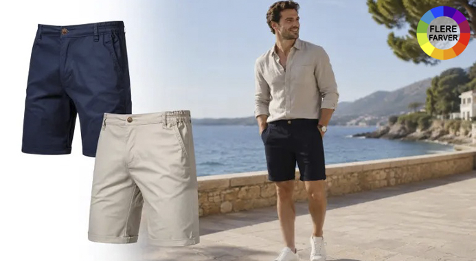 Kølige og komfortable herreshorts i 100 % bomuld – perfekte til sommerens varme dage