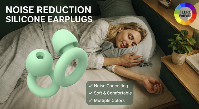 Trådløse støjreducerende earbuds – komfortabel silikonepasform, flere størrelser, 6 farver og suveræn lyd