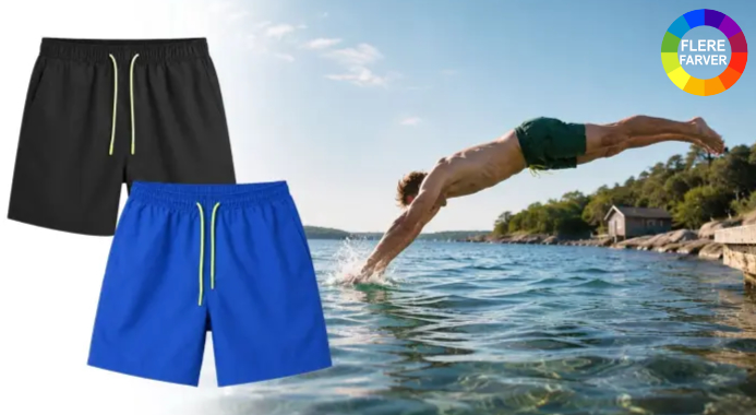 Hurtigtørrende badeshorts til mænd – vælg din farve!