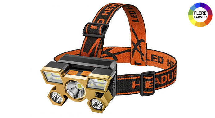 Kraftig genopladelig LED-pandelampe med USB-opladning, lang batteritid og håndfri belysning til fiskeri, outdoor og arbejde