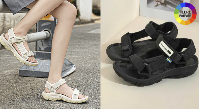 Let og behagelig sandal med stilrent design og skridsikker sål – perfekt til sommerens mange anledninger