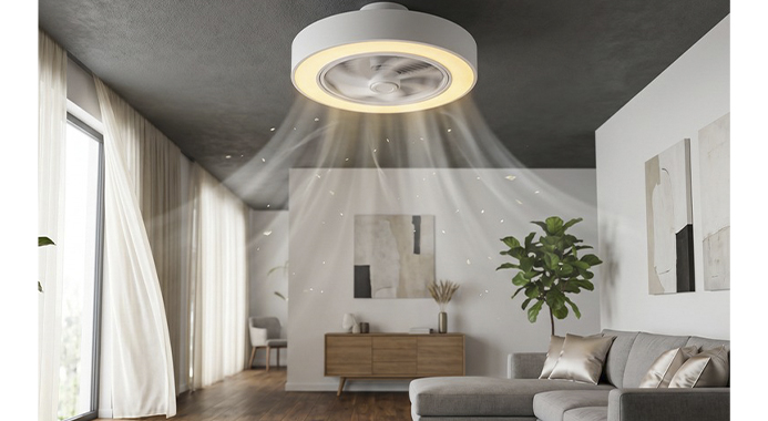 Macaron-inspireret LED-loftventilator med fjernbetjening