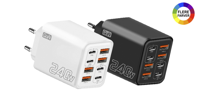 240W 8-ports PD-hurtigopladningshub til samtidig opladning af alle dine enheder
