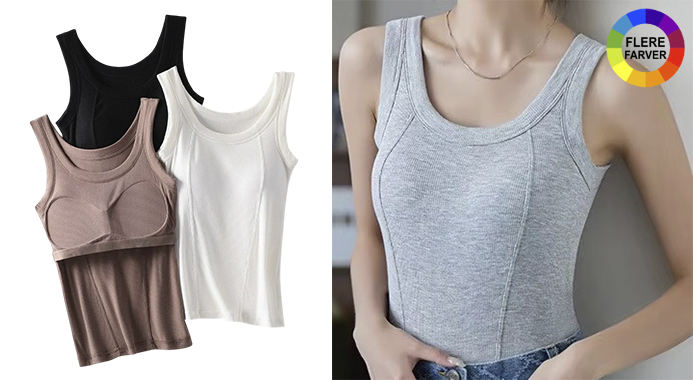 Modal camisole i ét stykke med indbyggede bh-indlæg for optimal komfort og støtte