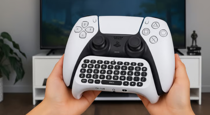 Trådløst tastatur til PS5-controller – chat og spil uden pause!