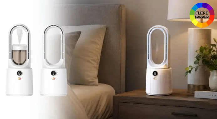 Kraftig bladløs ventilator med 6 hastigheder og LED-display!
