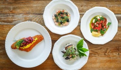 4-retters frokostmenu på Strandmøllekroen med udsigt til Øresund